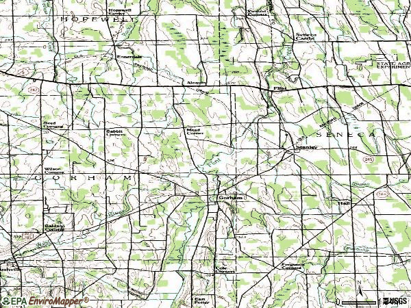 Zip code 14561 topographic map