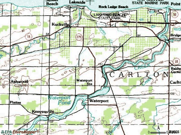 Zip code 14571 topographic map