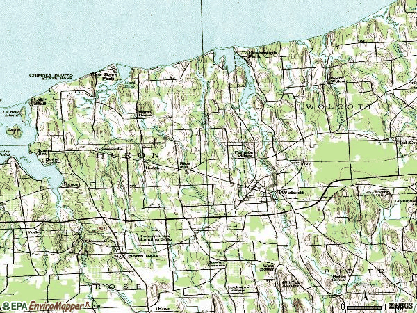 Zip code 14590 topographic map
