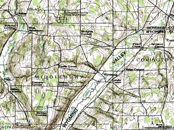 Zip code 14591 topographic map