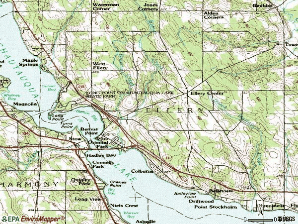Zip code 14712 topographic map