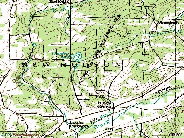 Zip code 14714 topographic map