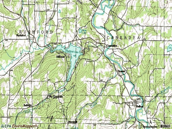 Zip code 14717 topographic map