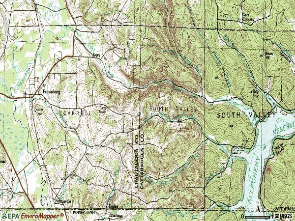 Zip code 14739 topographic map