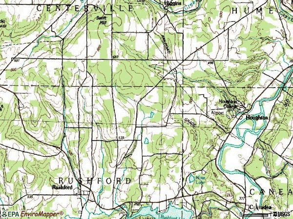 Zip code 14744 topographic map