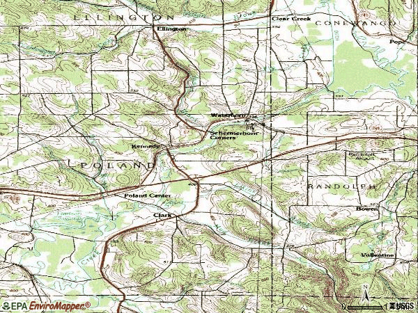 Zip code 14747 topographic map