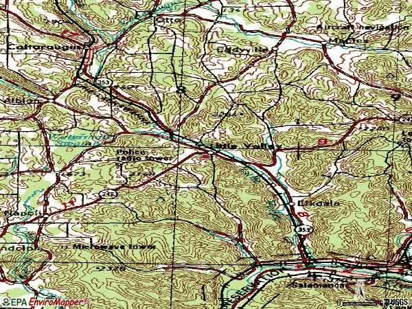 Zip code 14755 topographic map