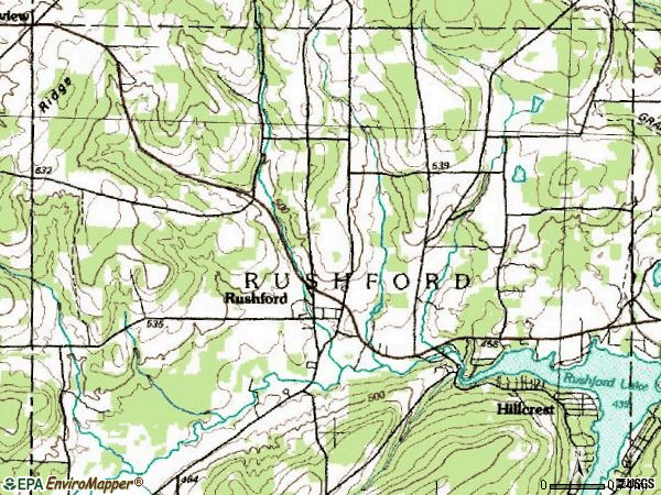Zip code 14777 topographic map