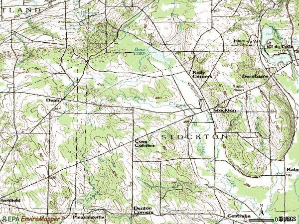 Zip code 14784 topographic map