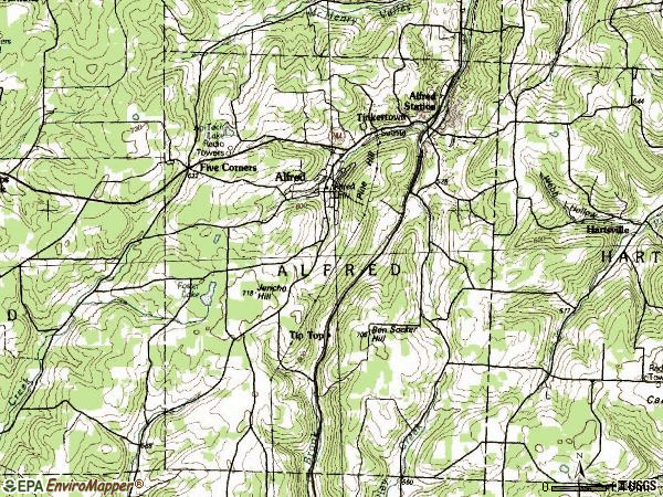 Zip code 14803 topographic map