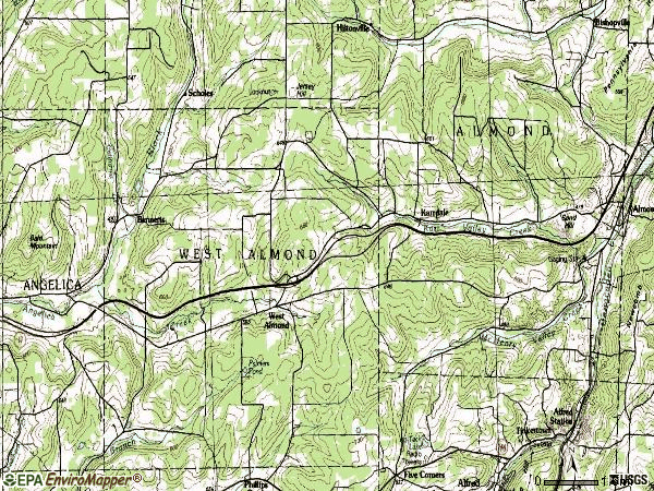 Zip code 14804 topographic map