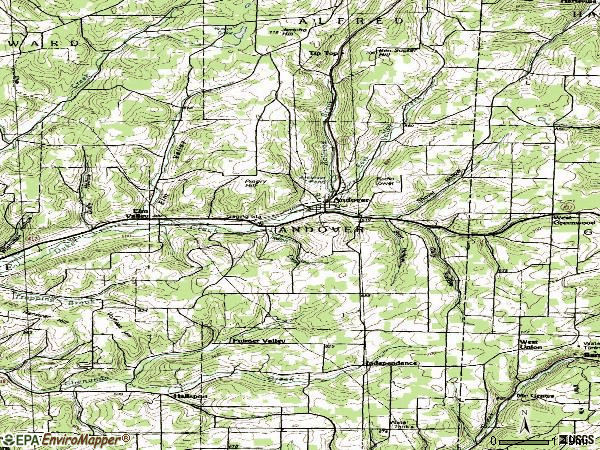 Zip code 14806 topographic map