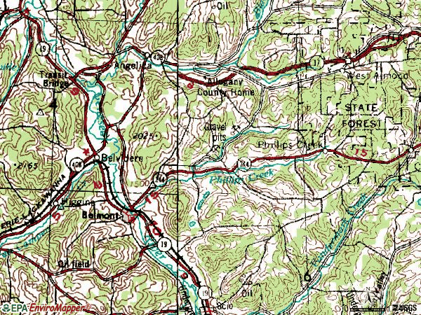 Zip code 14813 topographic map