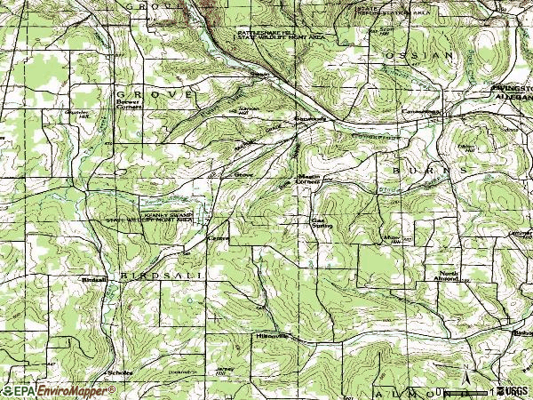 Zip code 14822 topographic map
