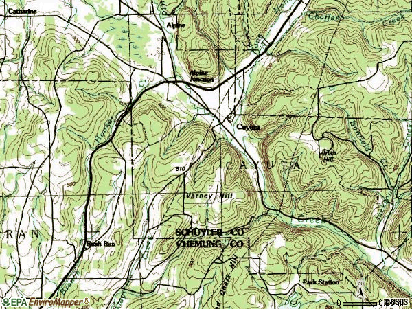Zip code 14824 topographic map