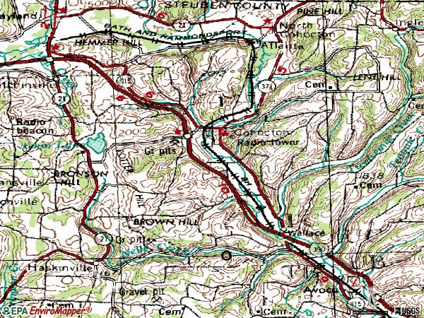 Zip code 14826 topographic map