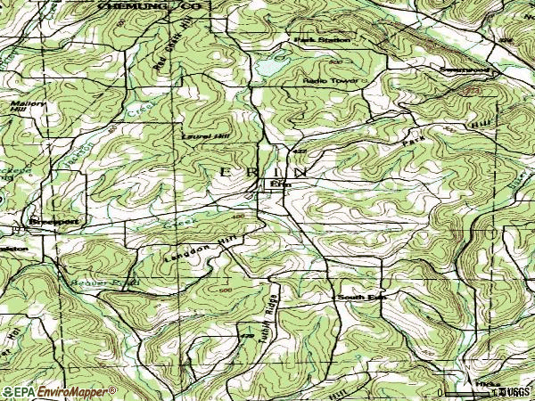 Zip code 14838 topographic map