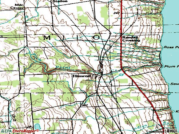 Zip code 14842 topographic map