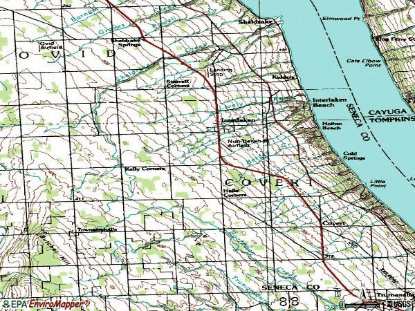 Zip code 14847 topographic map