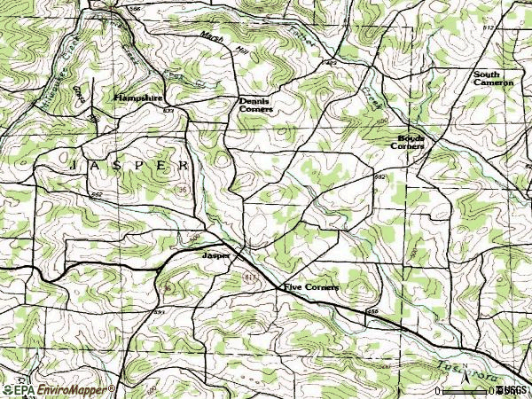 Zip code 14855 topographic map
