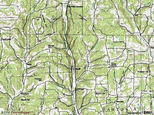 Zip code 14859 topographic map