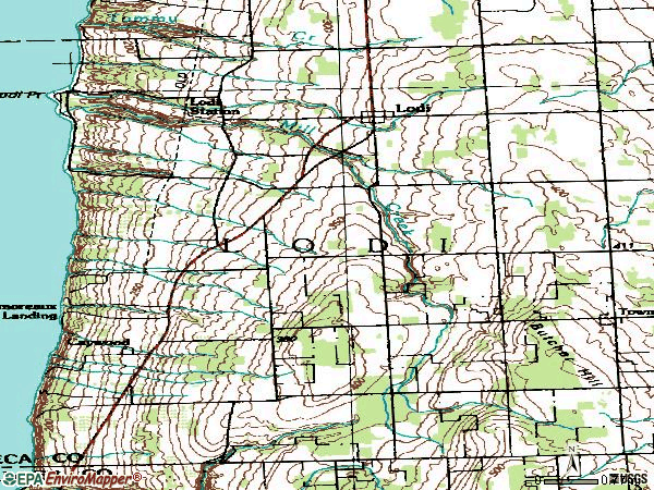 Zip code 14860 topographic map