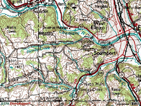 Zip code 14871 topographic map