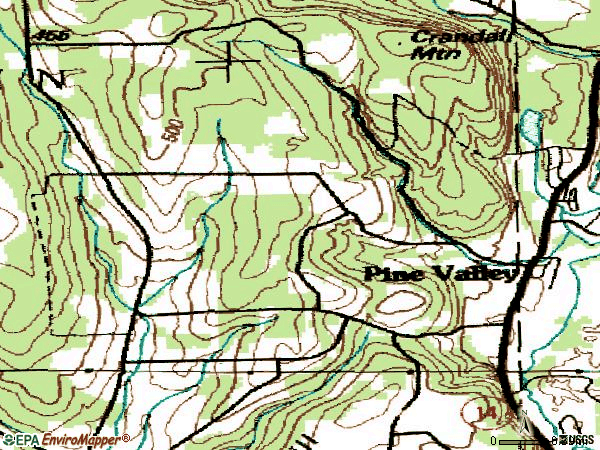 Zip code 14872 topographic map