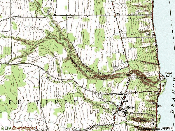 Zip code 14874 topographic map