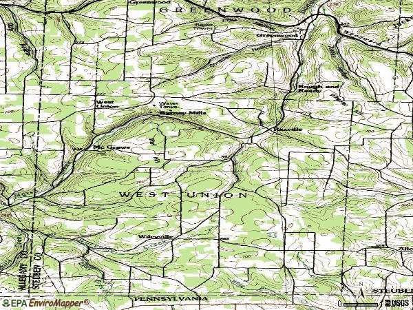 Zip code 14877 topographic map