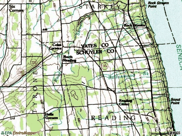 Zip code 14878 topographic map
