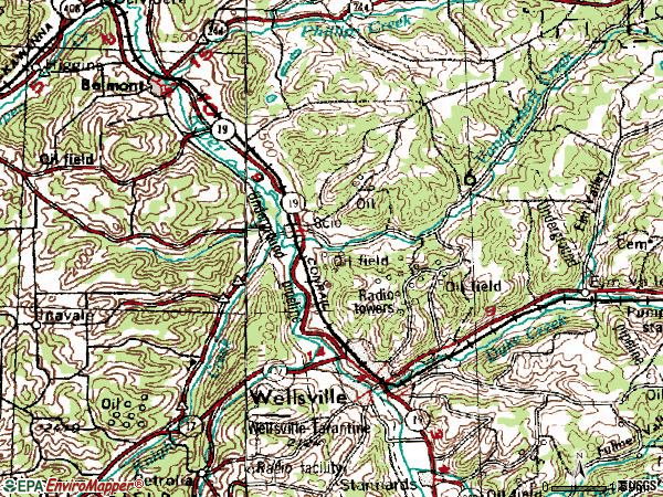 Zip code 14880 topographic map