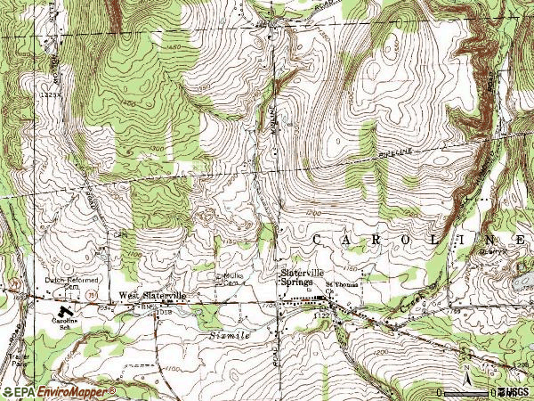 Zip code 14881 topographic map
