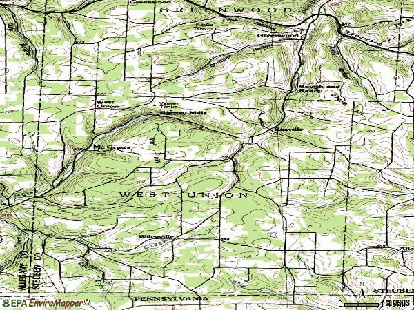 Zip code 14882 topographic map