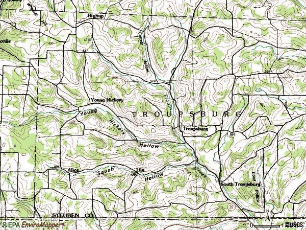 Zip code 14885 topographic map