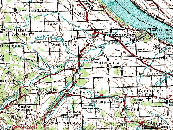 Zip code 14886 topographic map