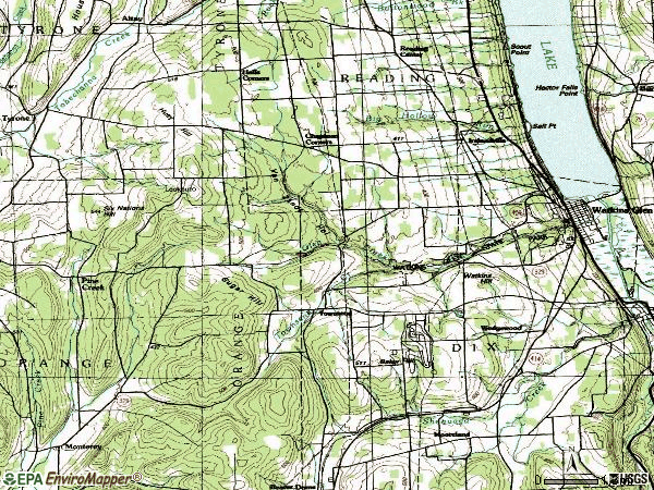 Zip code 14891 topographic map