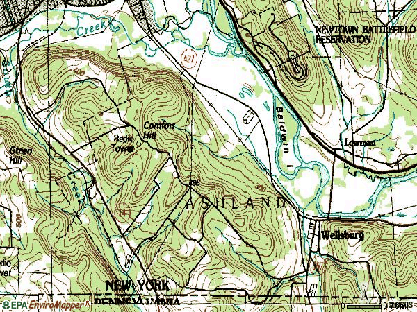Zip code 14894 topographic map