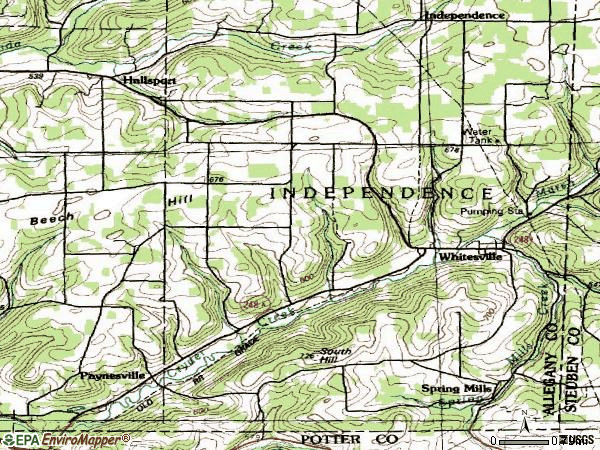 Zip code 14897 topographic map