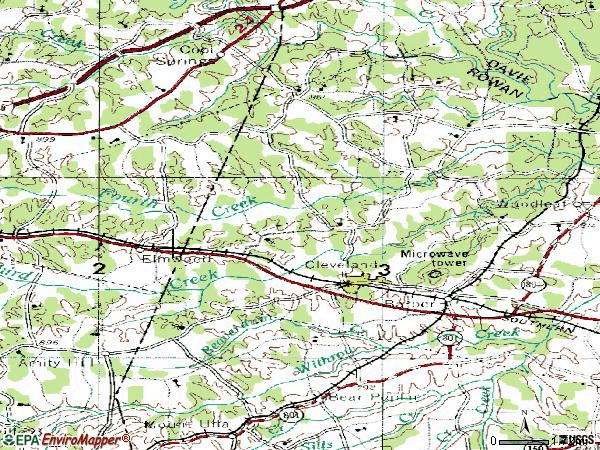 Zip code 27013 topographic map