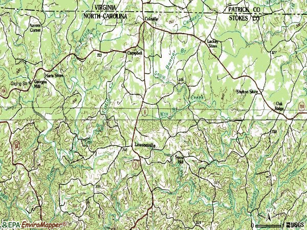 Zip code 27022 topographic map