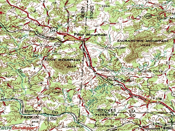Zip code 27043 topographic map