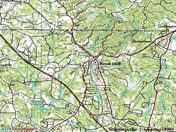 Zip code 27045 topographic map