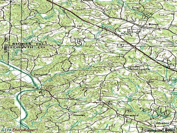 Zip code 27050 topographic map