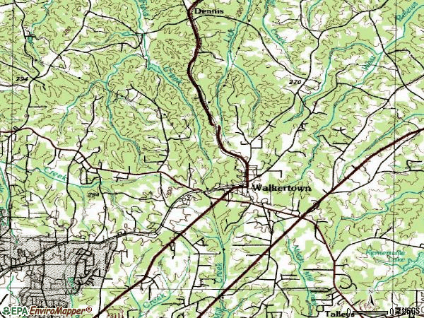 Zip code 27051 topographic map