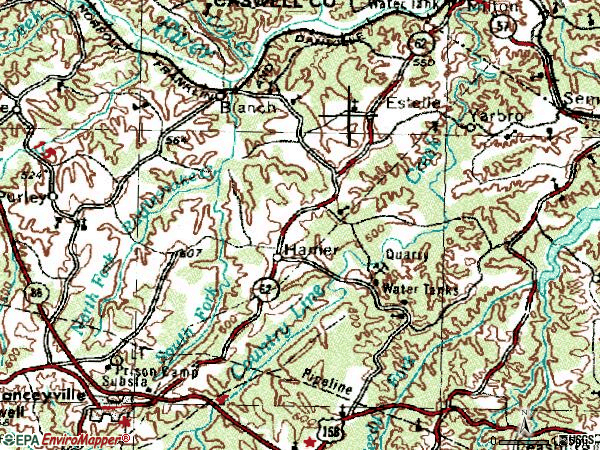 Zip code 27212 topographic map
