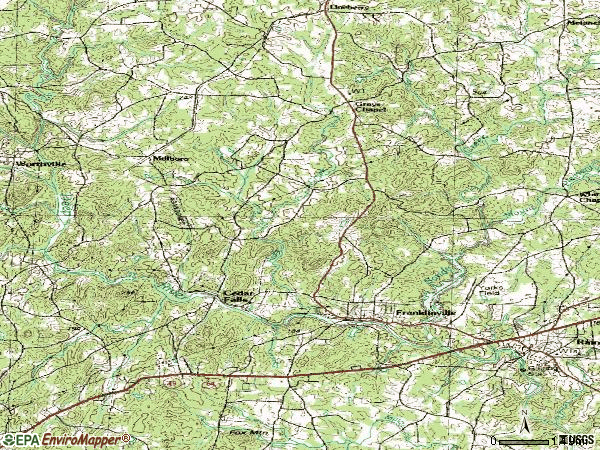 Zip code 27248 topographic map