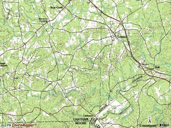 Zip code 27252 topographic map