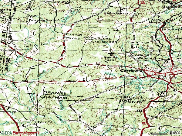 Zip code 27516 topographic map