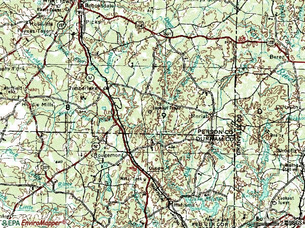 Zip code 27572 topographic map